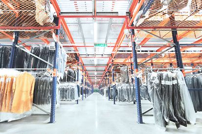 Garment on hangers on ground floor